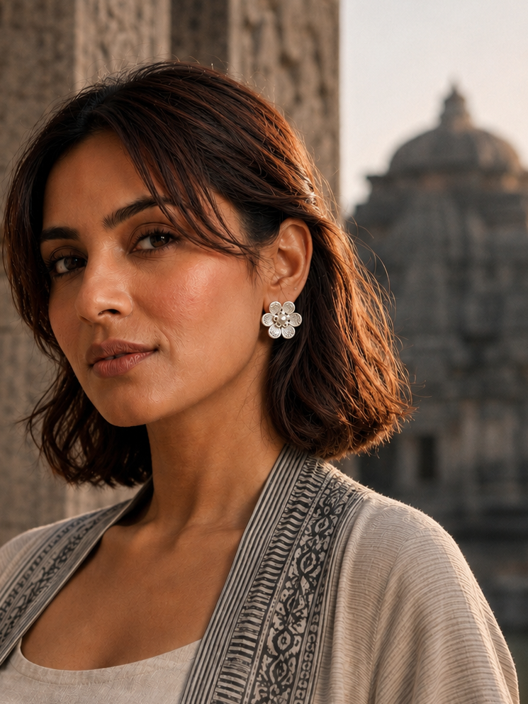 Vanya Bloom Silver Earrings