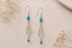 Azure Filigree Drop Earrings