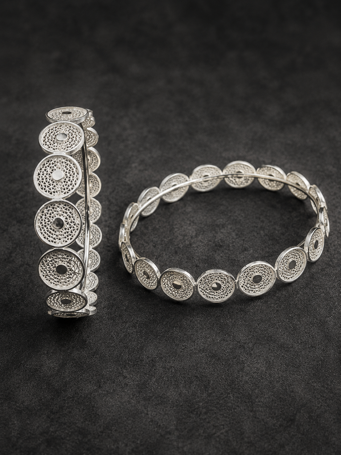 Silver Filigree Chakka Bangle