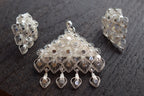 Silver Filigree Peacock Pendant Set