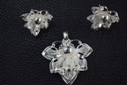 Silver Filigree Floral Pendant Set and Tops.