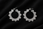 925 Silver Filigree Sunburst Hoop Earrings - detail of the filigree wirework