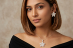 The Jasmine Blossom Filigree Pendant & Earring Set
