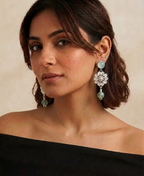 The Artisan/Boho Vibe: Mint Aventurine Filigree Rosette Earrings