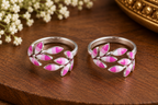 Pink Leaf Vine Silver Toe Ring