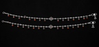 925 Sterling Silver Ruby Floral Charm Anklet for Women - detail of the filigree wirework