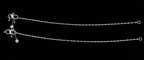 925 Sterling Silver Bow Charm Box Chain Anklet for Women - detail of the filigree wirework