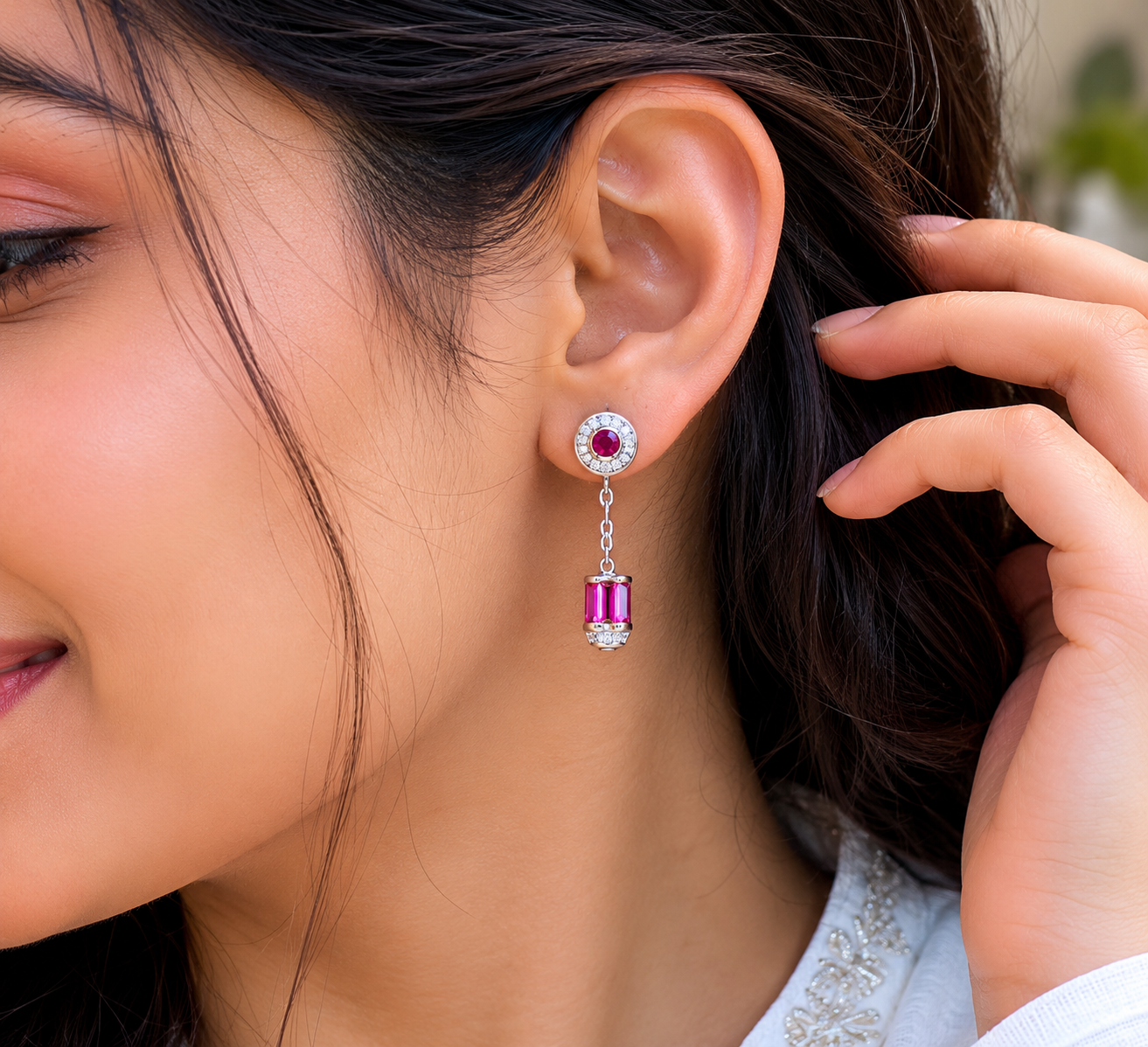 Ruby Radiance Drop Earrings