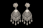 Silver Filigree Leaf Cascade Earrings