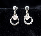 Whimsical Heart & Hoop Dangle Earrings