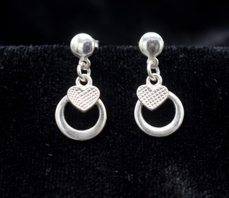 Whimsical Heart & Hoop Dangle Earrings