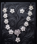 Silver Blossom Filigree Necklace Set - front view