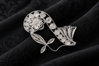 Flourishing Vine Filigree Silver Brooch