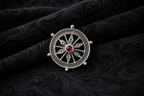 Royal Wheel Filigree Silver Brooch