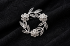 Eternal Blossom Wreath Filigree Silver Brooch