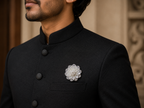 Radiant Lotus Filigree Silver Brooch