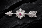 Royal Arrow Filigree Silver Brooch