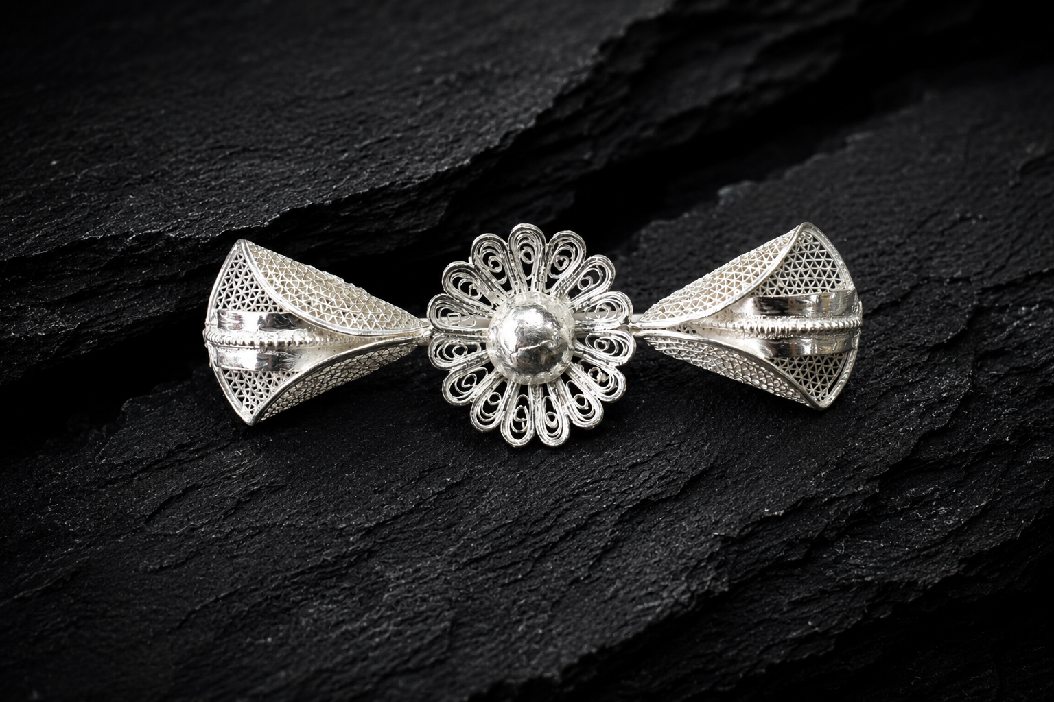 Regal Blossom Filigree Brooch