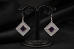 925 Silver Filigree Mystic Prism Square Earrings