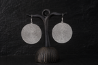 Celestial Spiral Silver Filigree Disc Earrings