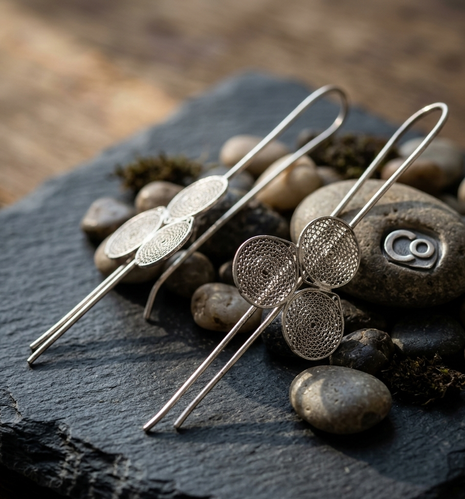 The Trinity Filigree Drop Earrings