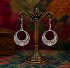 925 Silver Filigree Circular Hoop Earrings - detail of the filigree wirework