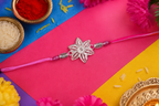 Silver Filigree Bloom Rakhi - detail of the filigree wirework
