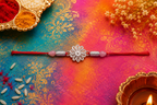 Silver Filigree Blossom Rakhi - detail of the filigree wirework