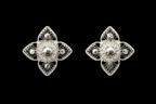 925 Sterling Silver Handcrafted Filigree Floral Stud Earrings - detail of the filigree wirework