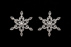 925 Sterling Silver Handcrafted Filigree Snowflake Stud Tops - detail of the filigree wirework