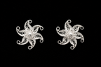 925 Sterling Silver Handcrafted Filigree Pinwheel Stud Tops - detail of the filigree wirework