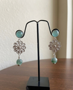 The Artisan/Boho Vibe: Mint Aventurine Filigree Rosette Earrings