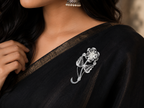 Elegant Bloom Filigree Silver Brooch
