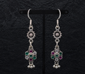 Sunflower Bloom Oxidized Silver Earrings