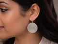 Celestial Spiral Silver Filigree Disc Earrings