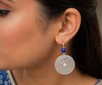 925 Silver Filigree Lapis Orbit Earrings
