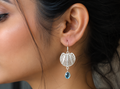 925 Sterling Silver Filigree Lantern Drop Earrings with Blue Quartz