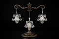 925 Silver Filigree Floral Pendant & Earring Set - front view
