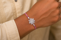 Silver Filigree Bloom Rakhi - front view