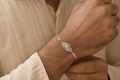 Silver Filigree Leaf Grace Rakhi - front view