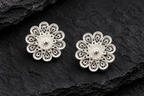 925 Sterling Silver Daisy Bloom Filigree Stud Tops