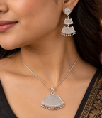925 Sterling Silver Traditional Filigree Pendant & Earring Set