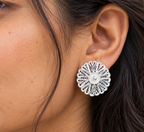 925 Sterling Silver Floral Filigree Stud Tops
