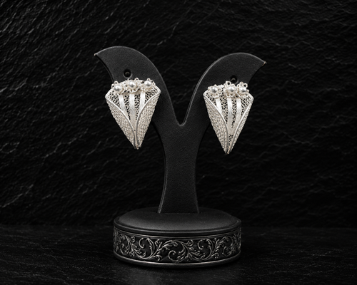 925 Sterling Silver Filigree Bloom Stud Earrings