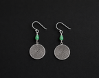 Emerald Bloom Silver Filigree Drop Earrings