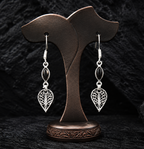 925 Sterling Silver Filigree Leaf Drop Earrings with Smoky Quartz