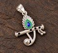 925 Silver Peacock Feather Flute Locket
