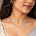 925 Sterling Silver Blue Crystal Beaded Necklace