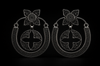 Noor Filigree Floral Hoop Earrings .