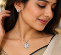 Silver Filigree Floral Pendant Set and Tops.